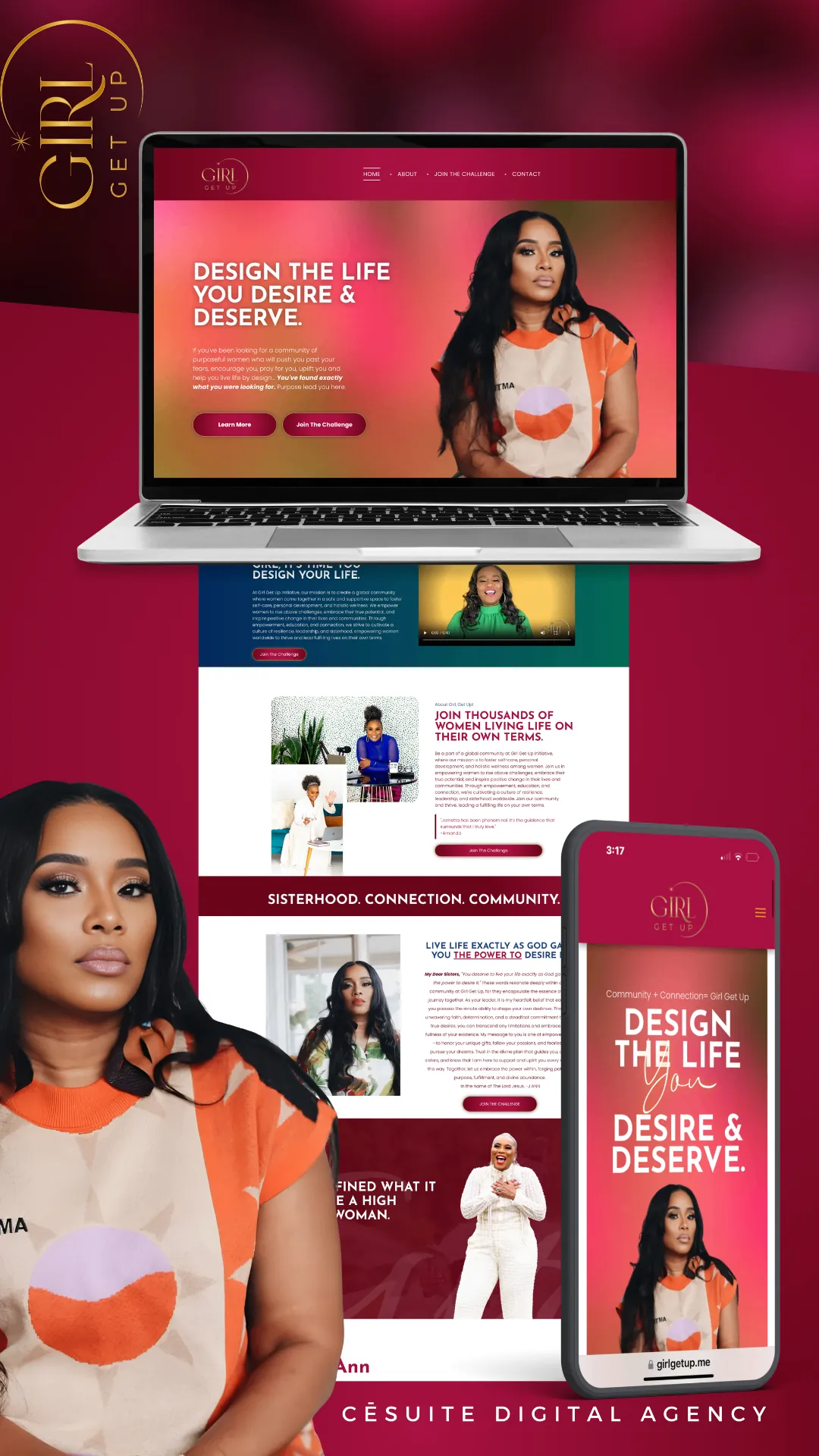 Girl Get Up website designed by CēSuite Digital