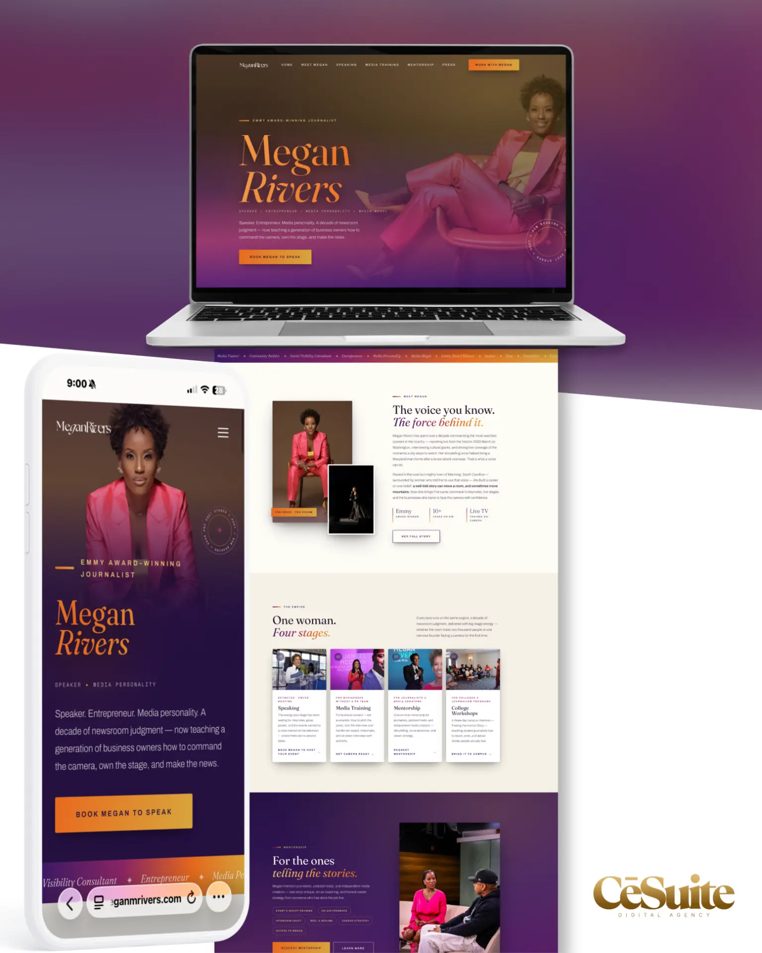 Megan Rivers — website by CēSuite Digital
