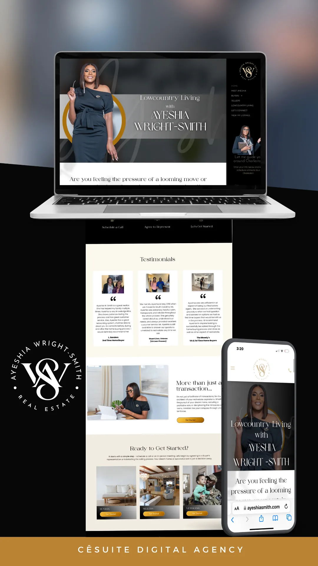 Ayesha website designed by CēSuite Digital