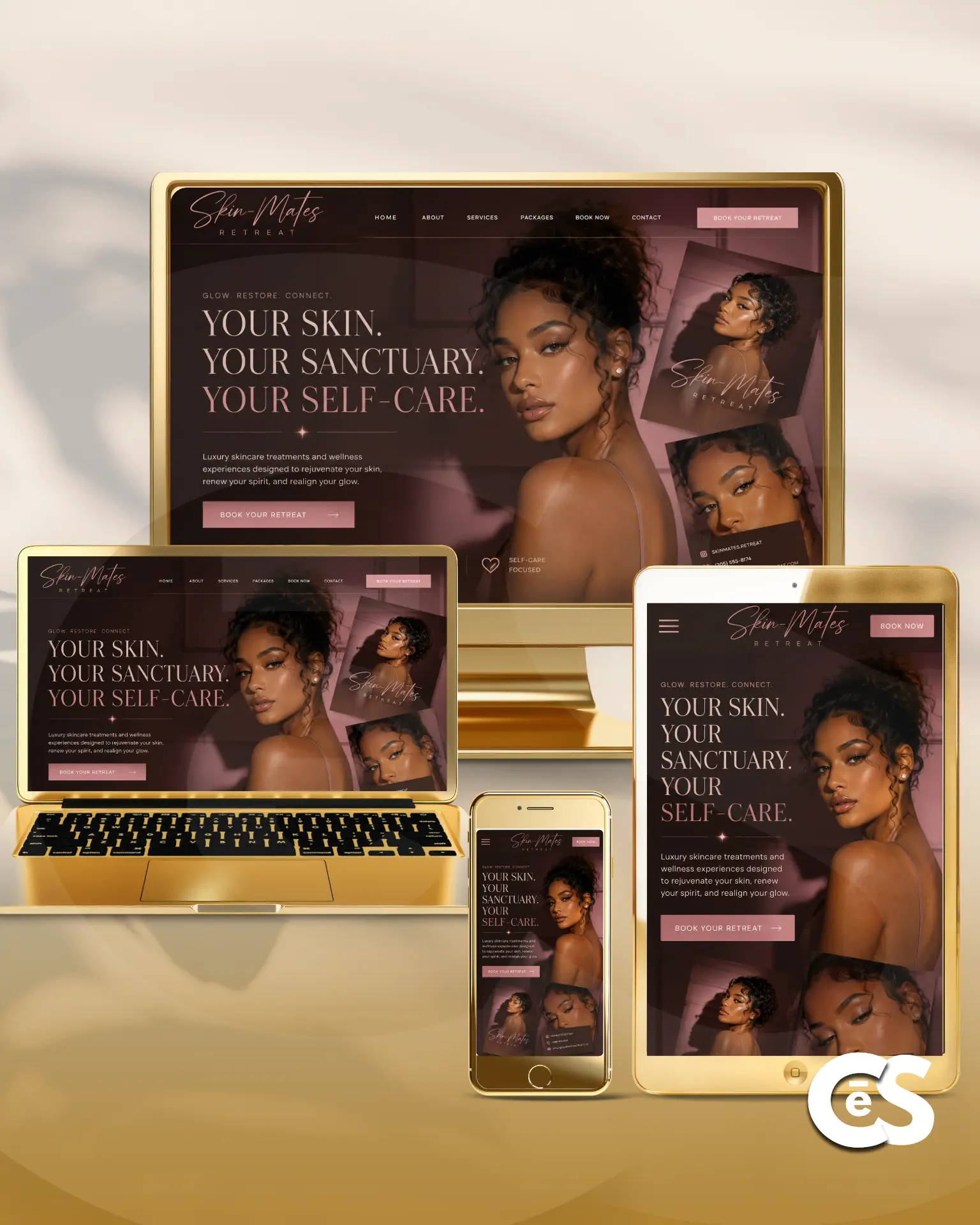 Skin-Mates Retreat website designed by CēSuite Digital