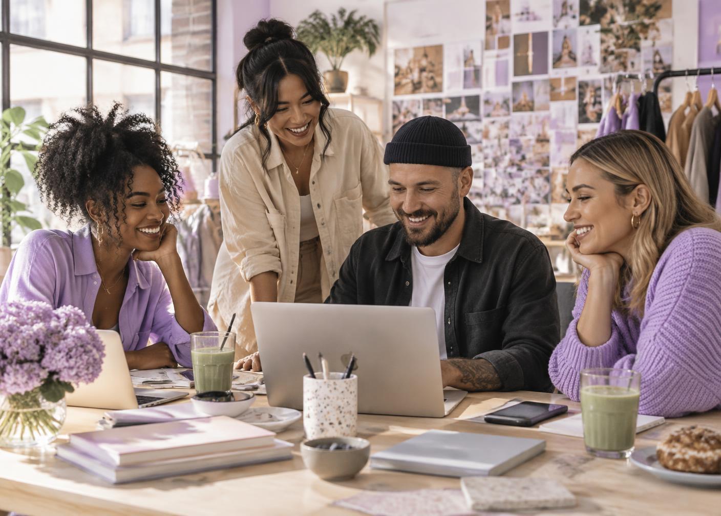 Business owners building together at a creative workshop table